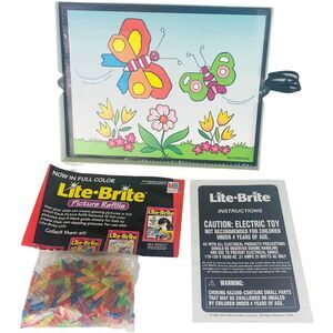 Vintage Lite BRITE MB Milton Bradley w/Pegs Paper Sheets Box  1994 TESTED